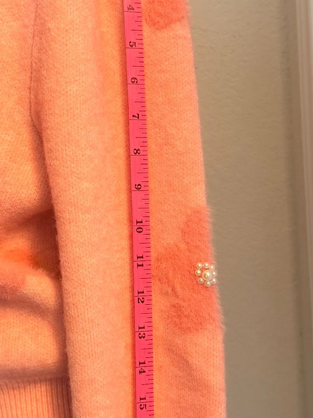 Soft Women's Nanette Lepore size small Pink Floral Pearl Button Cardigan - Picture 9 of 11